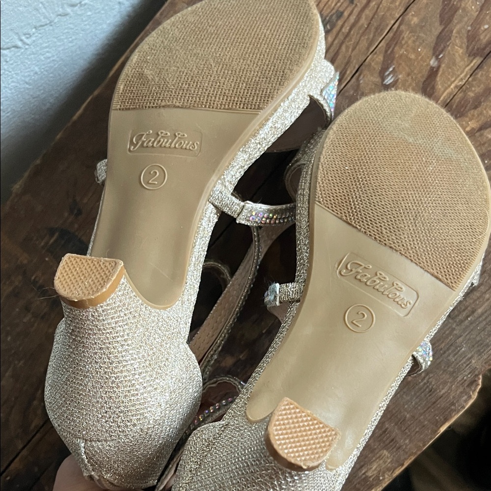 #71:Sparkling gold Kids Dress Shoes - Picture 4 of 4